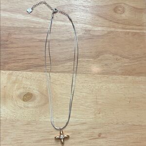 Park Lane Gold and Silver Cross Necklace